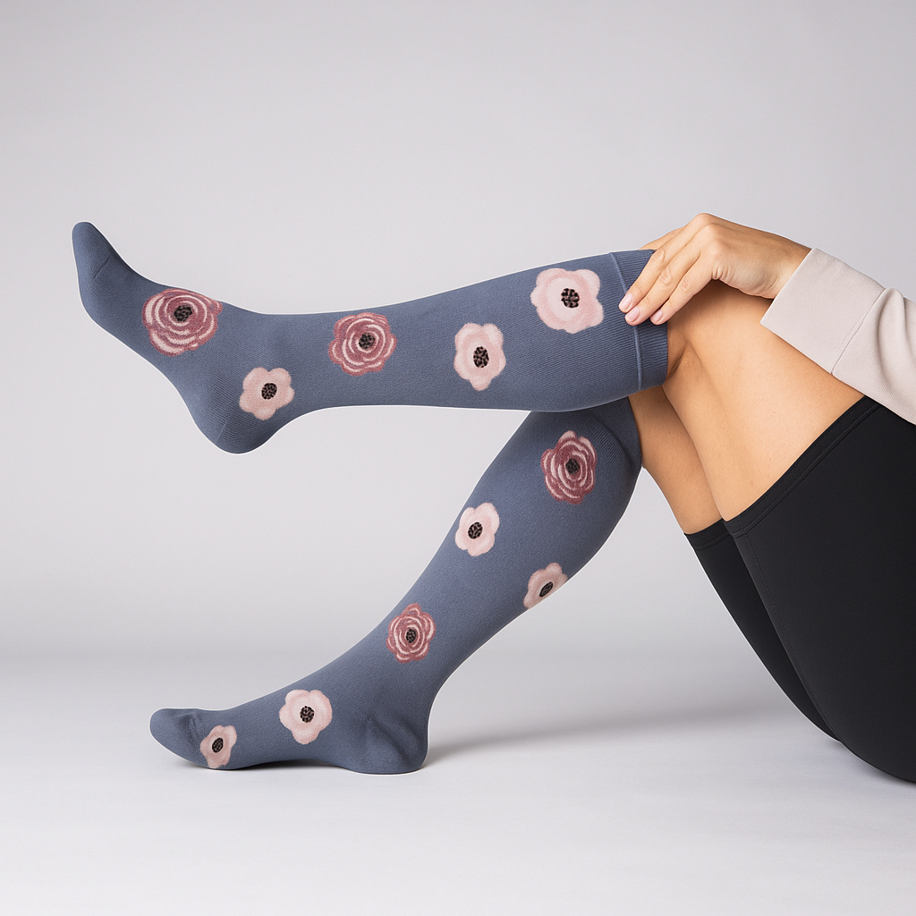 Comfy Midnight Meadow - Compression Socks