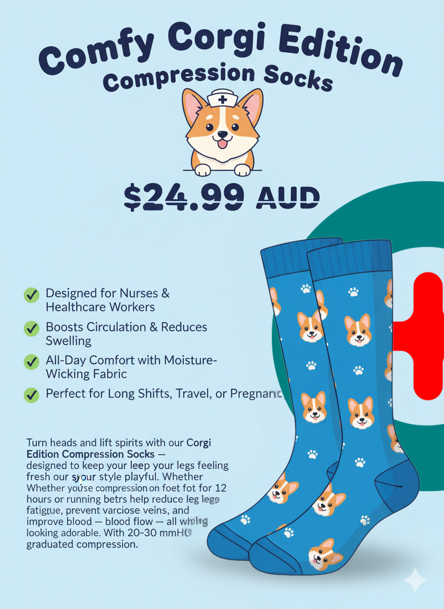 Comfy Corgi Edition- Compression Socks