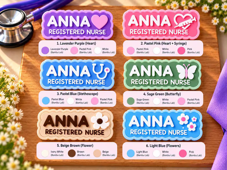 Personalized Magnetic Nurse Name Badge – Scalloped Edge