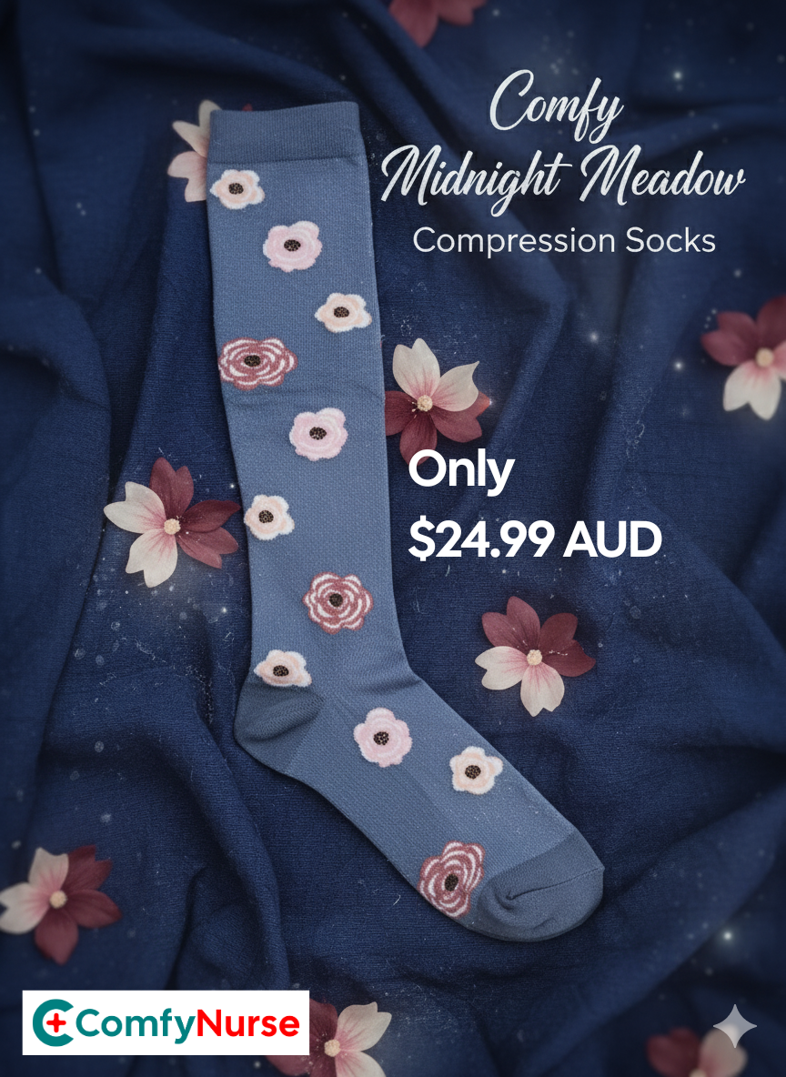 Comfy Midnight Meadow - Compression Socks